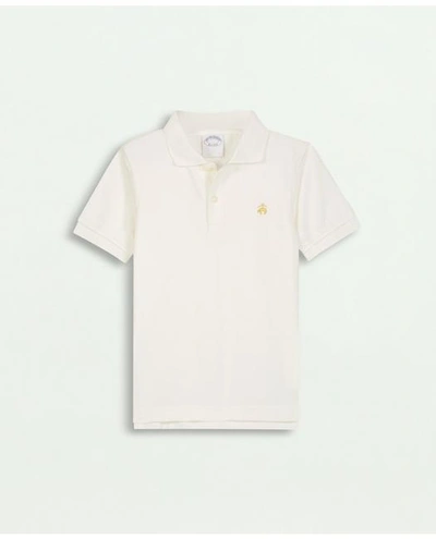 Brooks Brothers Kids'  Boys Pique Polo Shirt | White | Size Xl