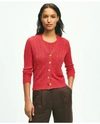 Brooks Brothers Cable Knit Cardigan In Linen Sweater | Medium Red | Size Xl
