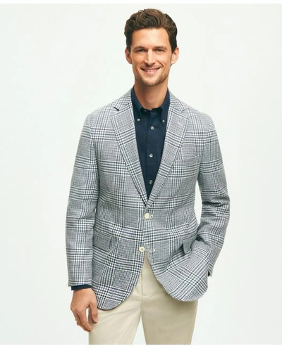 Brooks Brothers Classic Fit 1818 Check Sport Coat In Linen-cotton Blend In Blue