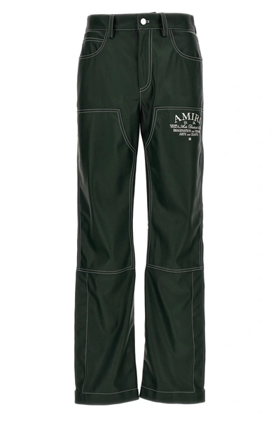 Amiri Men's Arts District Faux Leather Carpenter Pants In Rain_forest