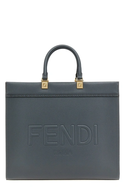 Fendi Sunshine Medium Shopper Bag In Grey