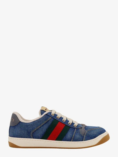 GUCCI GUCCI MAN SCREENER MAN BLUE SNEAKERS