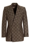 Gucci Horsebit Maxi Blazer Jacket In Brown