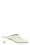Loewe Womens White Toy Sculpted-heel Leather Heeled Mules