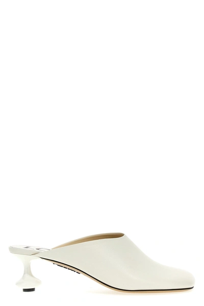 Loewe Leather Toy Mules 45 In White