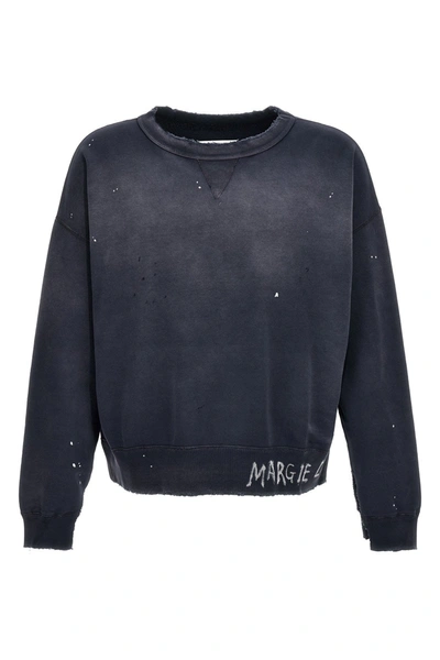 Maison Margiela Logo Sweatshirt In Purple