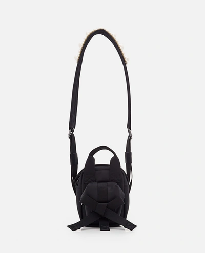 Simone Rocha Faux Pearl-embellished Nylon Cross-body Bag In Black