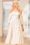 Needle & Thread Recycled Polyester Confetti Gloss Dress In Champagne