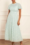Needle & Thread Deco Dot Gloss Ankle Gown In Green