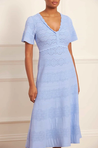 Needle & Thread Lace Knit Gown In Blue