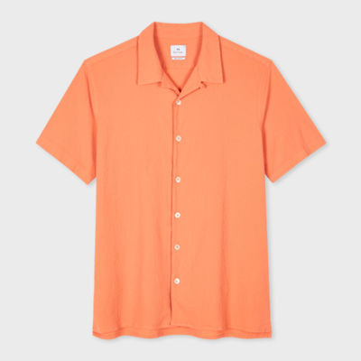 Paul Smith Mens Ss Regular Fit Shirt In Orange