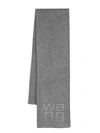Alexander Wang Debossed Logo Scarf In 091 Medium Grey Melange