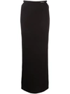 Alexander Wang Stretch Cotton High Waist Midi Skirt In Black