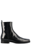 PRADA SQUARE-TOE ZIPPED BOOTS