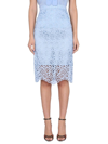 BURBERRY HIGH WAIST LACE EMBROIDERED MIDI SKIRT