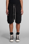 DRKSHDW CARGOBELA SHORTS SHORTS IN BLACK COTTON