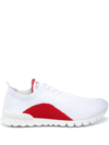 KITON WHITE AND RED FIT RUNNING SNEAKERS