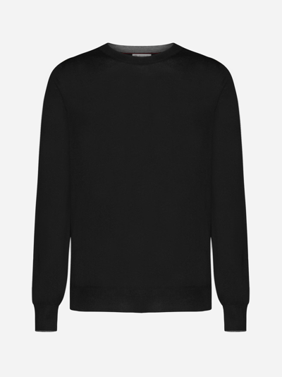 Brunello Cucinelli Wool And Cashmere Blend Sweater In Black