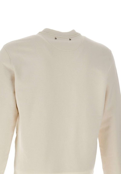 Golden Goose Archibald Cotton Sweatshirt In Heritage White/eclipse