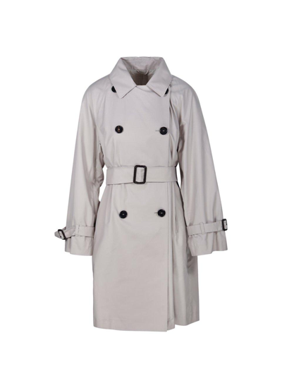 Max Mara Double-breasted Belted Coat In Gray