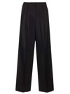 Golden Goose Pant Wide Leg In Light Dry Wool Gabardine In Black