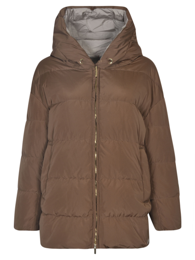 Max Mara The Cube Zip Laced Padded Jacket In Camel