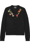 BOUTIQUE MOSCHINO CRYSTAL-EMBELLISHED WOOL CARDIGAN