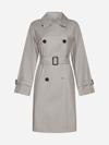 Max Mara The Cube Blend Cotton Trench Coat Women In Gray