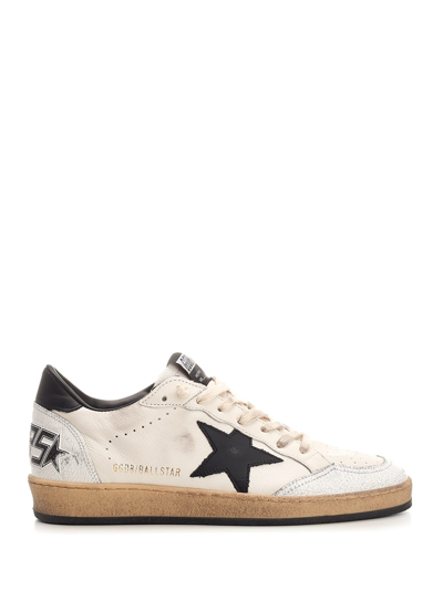 Golden Goose Ball-star Low-top Leather Sneakers In White