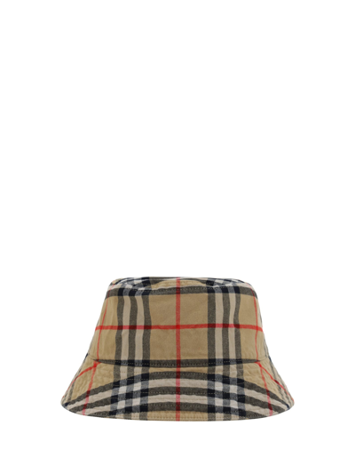 Burberry Check Hat In Beige