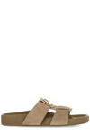 Christian Louboutin Mens Sierra Dhabubizz Logo-embossed Leather Sandals In Saharienne
