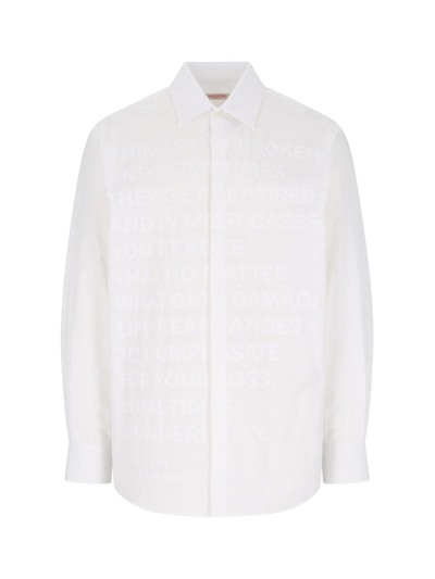 Valentino Buttoned Straight Hem Shirt In White
