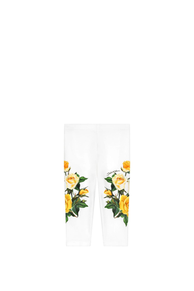 Dolce & Gabbana Babies' Rose-print Jersey Leggings In Multicolor