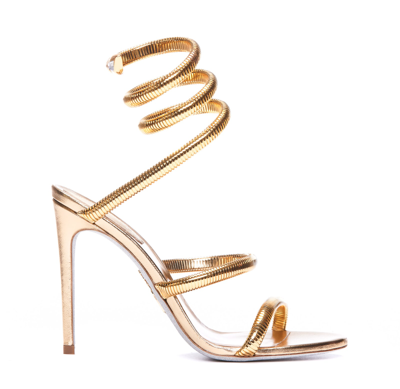 René Caovilla Juniper Pump Sandals In Gold