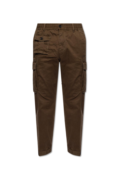Dsquared2 Trousers With Pockets In Verde Militare