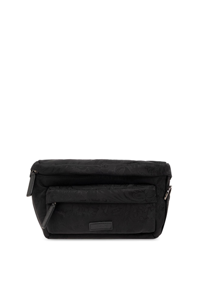 Versace Belt Bag With Barocco Pattern In Black