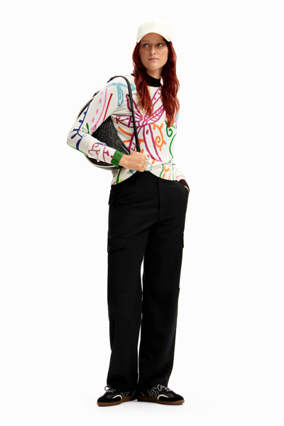 Desigual Jumper In Material Finishes