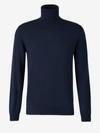 Zanone Turtleneck Cuffed-sleeve Sweater In Indigo Blue
