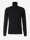 Zanone Ribbed Turtleneck Sweater Long Sleeves In Black