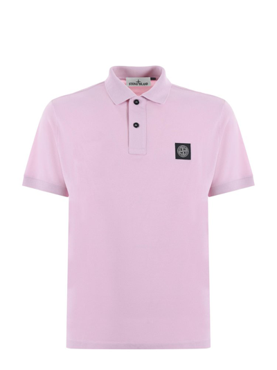 Stone Island Compass Patch Short In Pink