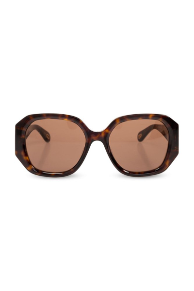 Chloé Eyewear Rectangular Frame Sunglasses In Multi
