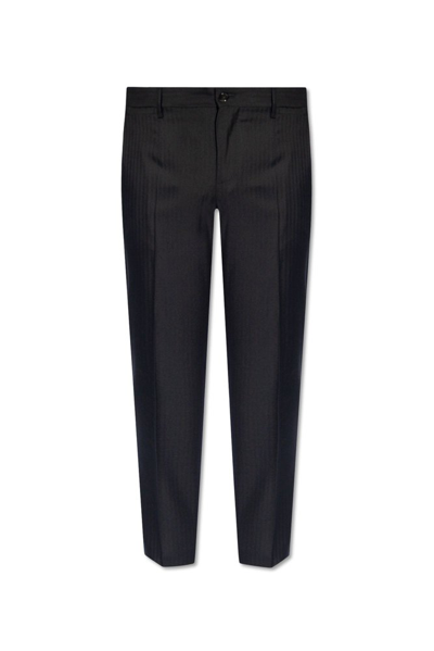 Dolce & Gabbana Pressed Crease Tailored Pants In Black