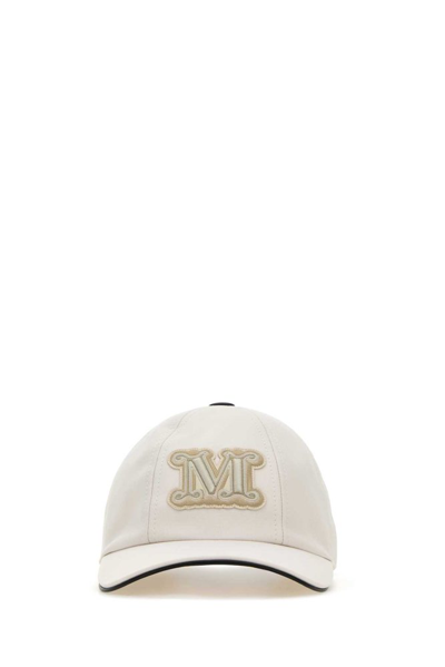 Max Mara Logo Embroidered Baseball Cap In White