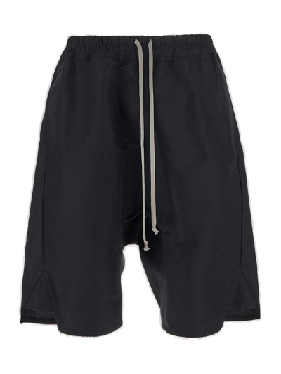 Rick Owens Elasticated Drawstring Waistband Shorts In Black