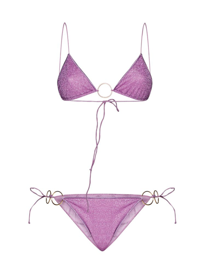 Oseree Oséree Metallic Finish Bikini Set In Purple