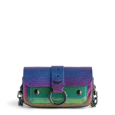 Zadig & Voltaire Kate Wallet Embossed Metallic Bag In Rainbow
