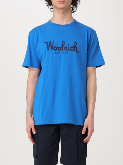 Woolrich T-shirt  Men In Royal Blue