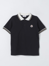 Moncler Kids' Logoed Polo Shirt In Black