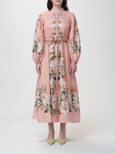 Zimmermann Womens Pink Palm Lexi Floral-pattern Linen Maxi Dress