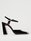 Amina Muaddi Charlotte Patent Ankle-strap Pumps In Black
